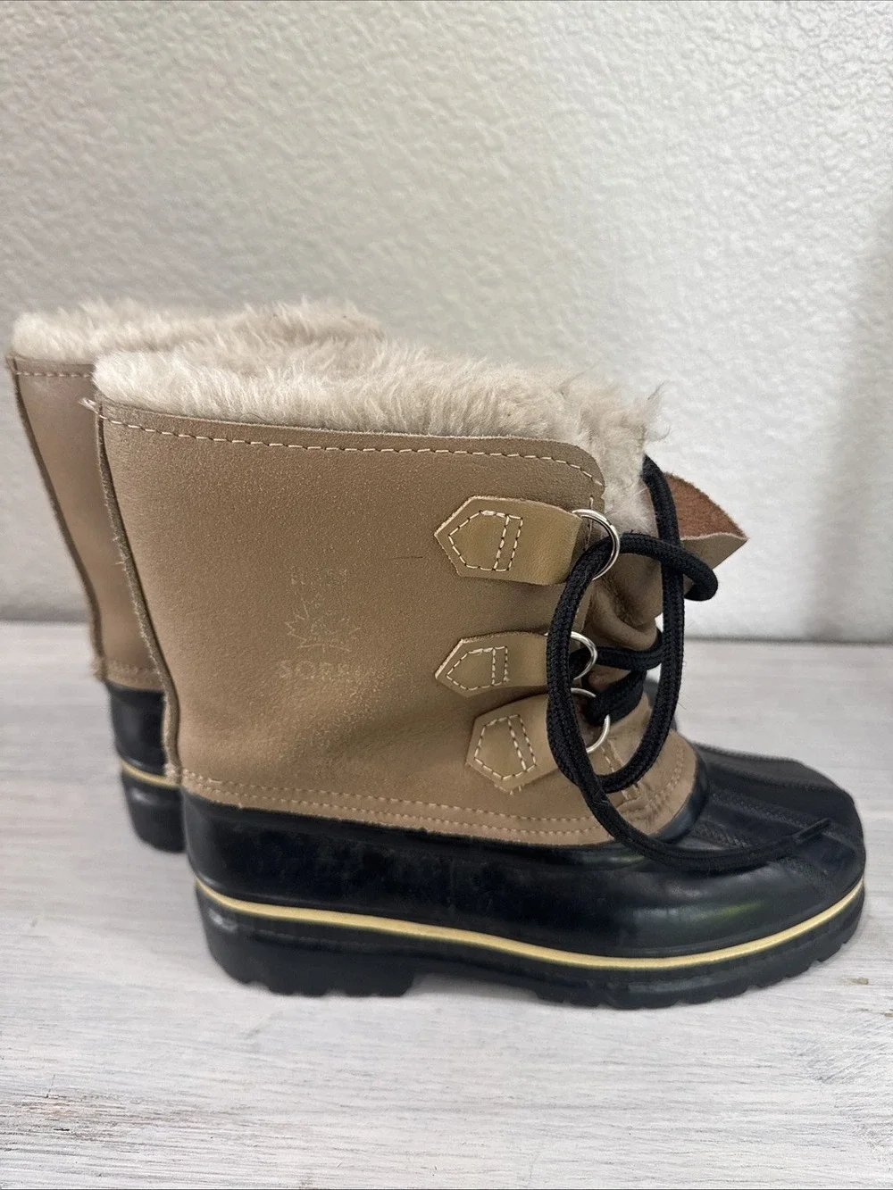 Sorel Caribou Ram Snow Winter Duck Boots Shoes Wool Leather Waterproof Women’s 5